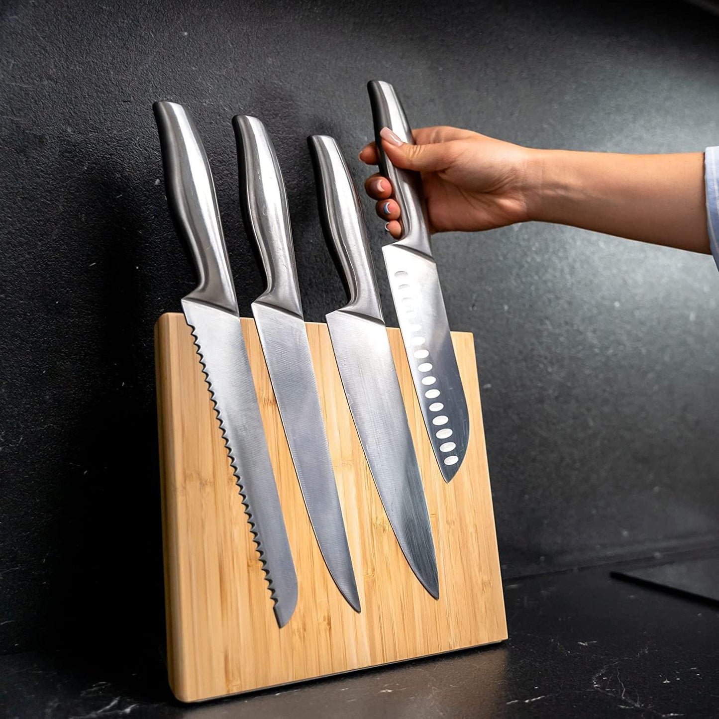 Magnetic Knife Block Without Knives By Coninx - Magnetic Knife Holder for Safe