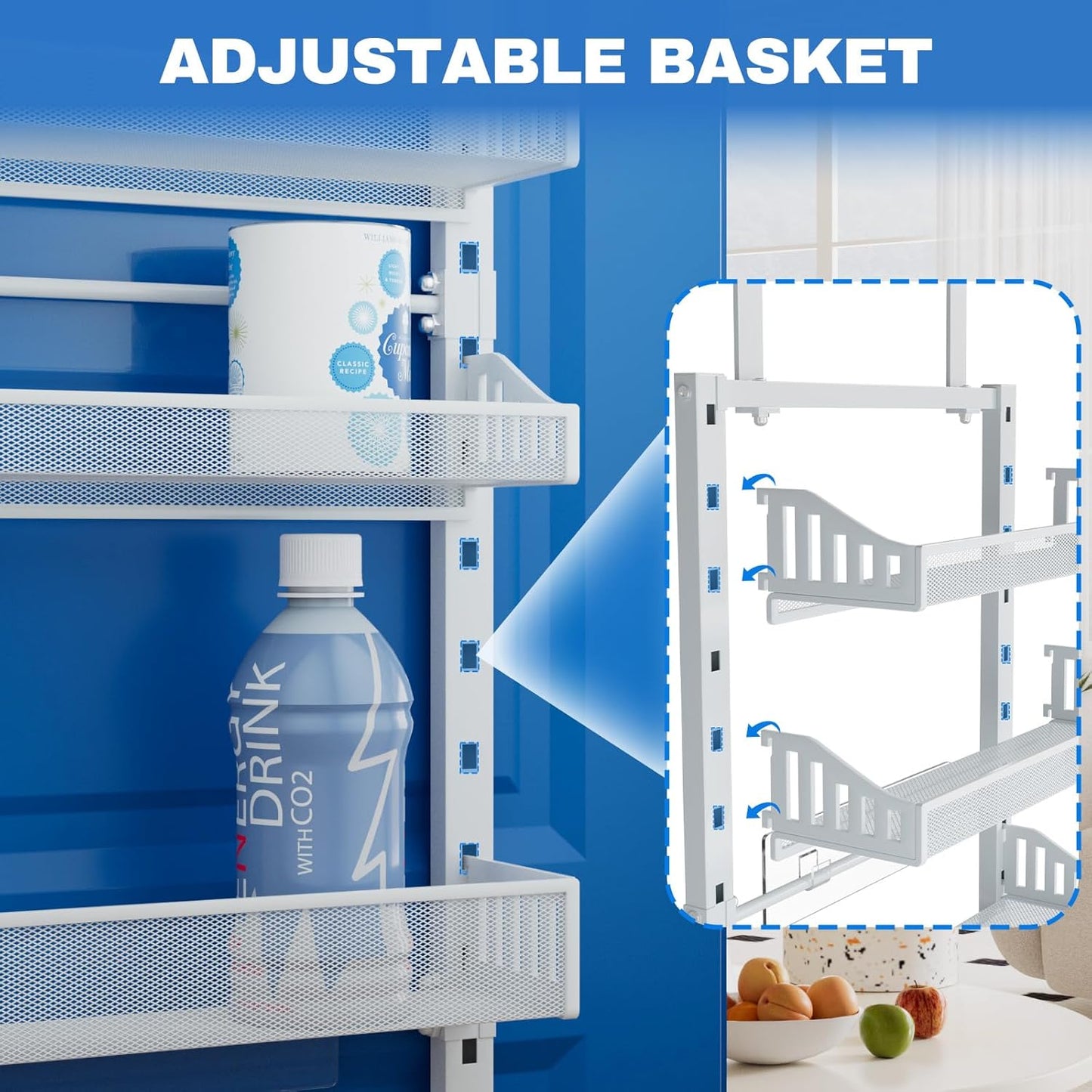 8-Tier Over the door Spice Rack Organizer, Large Heavy Duty Metal Wall Mount or Over The Door