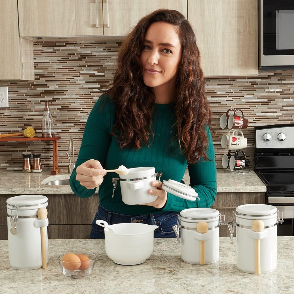 Canister Sets For The Kitchen (4 Piece Set) White