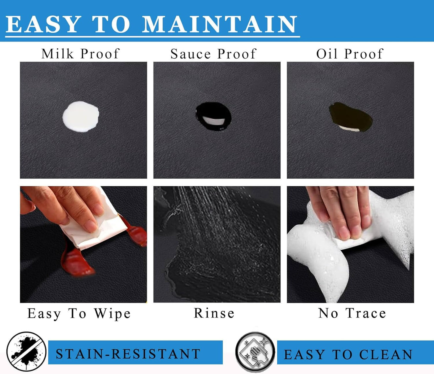 Dish Drying Mat for Kitchen Counter,Drying Mat for Dish Rack,Absorbent Hide Stain Rubber Mat,Coffee Mat, Kitchen Counter Mat (Black, 12"x19")