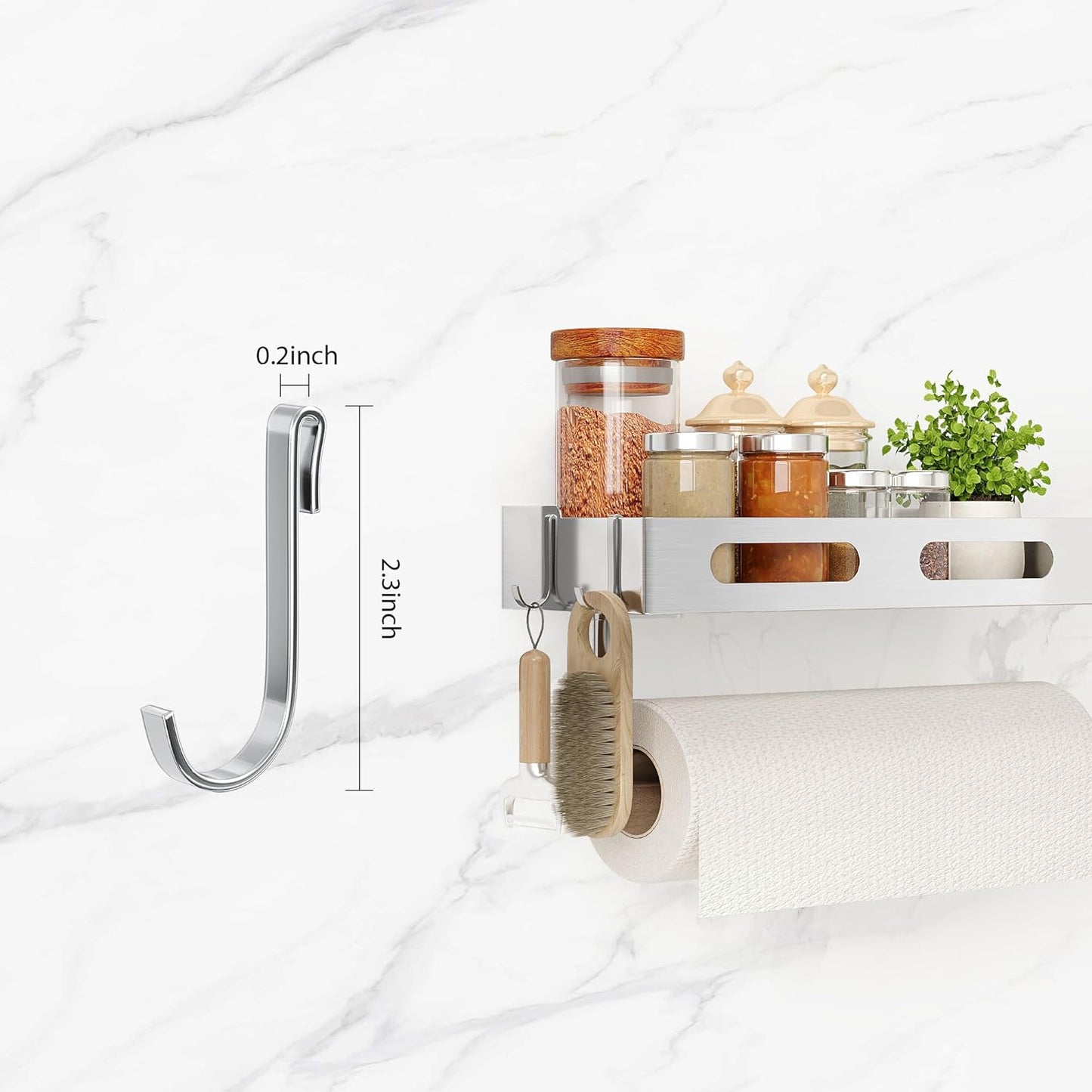 Paper Towel Holder Wall Mount for Bathroom, Paper Towel Holder with Shelf for Kitchen