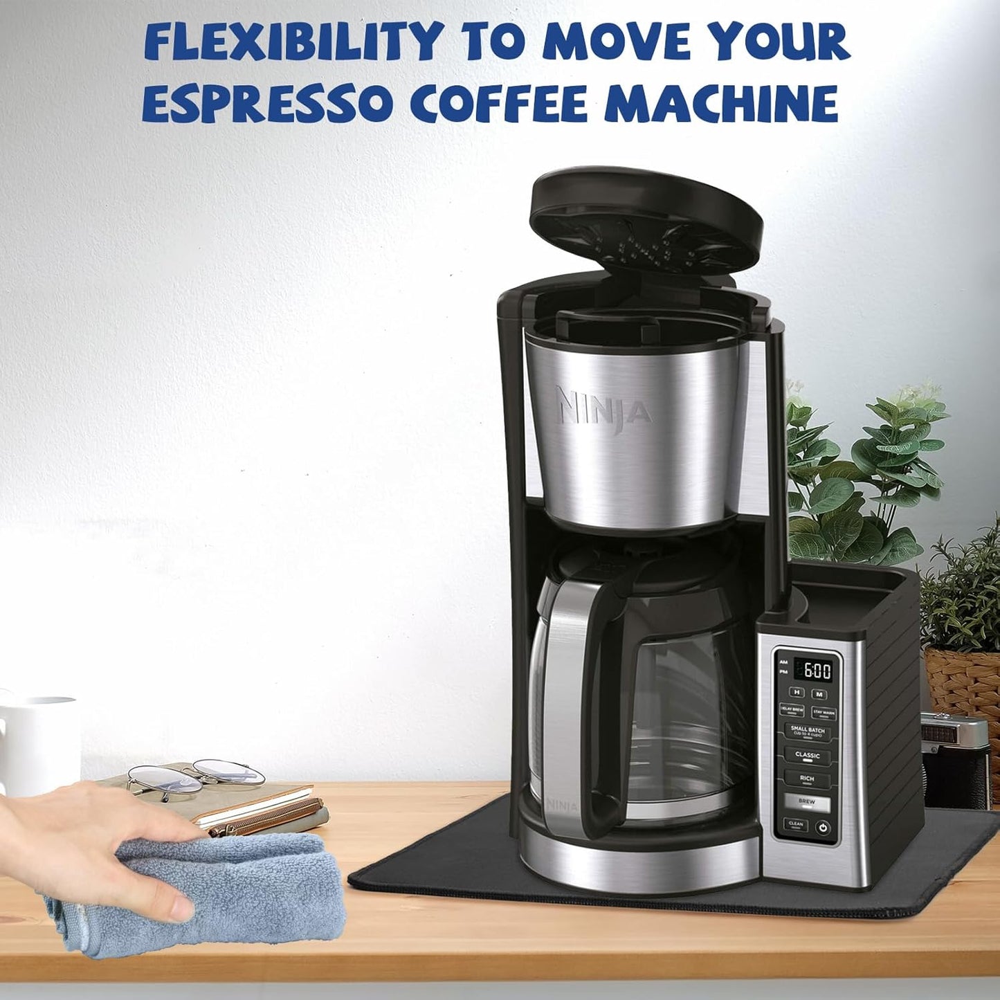 Sliding Pad for Ninja Drip Coffee Maker (13.77"×9.8")- (Pat for Ninja 12-Cup Programmable Coffee Brewer)