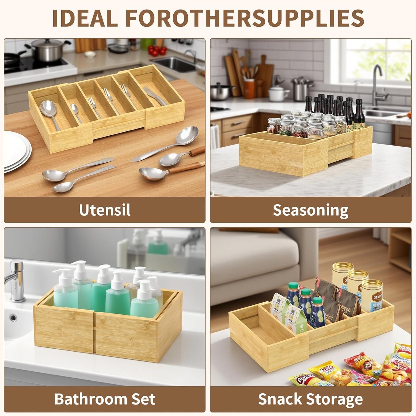 Large Expandable Kitchen Lids Organizer for Cabinet, Covers, Pantry, Drawer & Countertop Storage