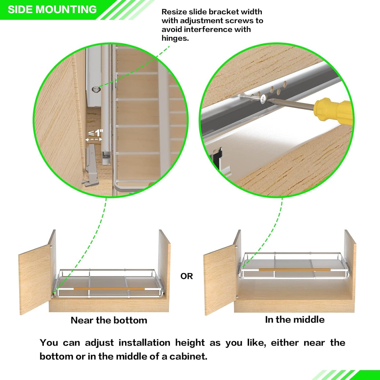 Expandable Pull Out Drawer Cabinet Organizers