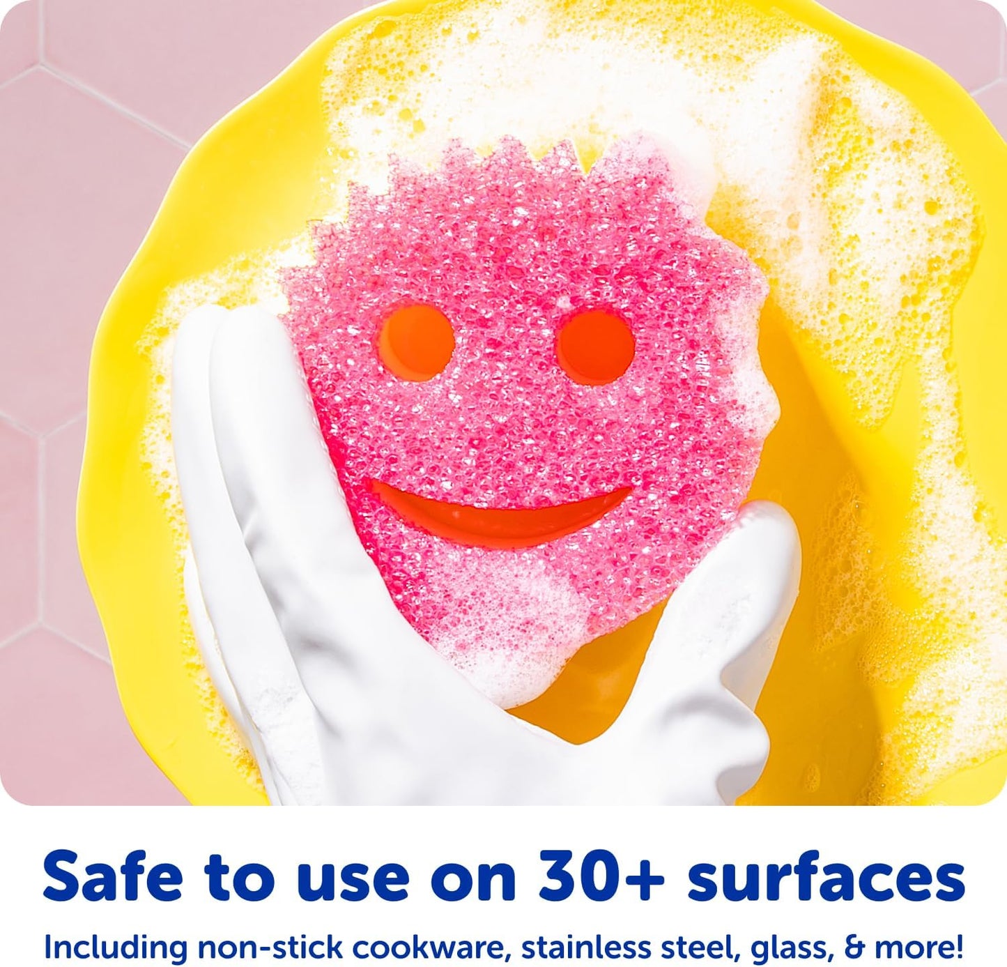 6 Kitchen Sponges & 1 Daddy Caddy Dish Sponge Holder - BPA Free & Made with Polymer Foam