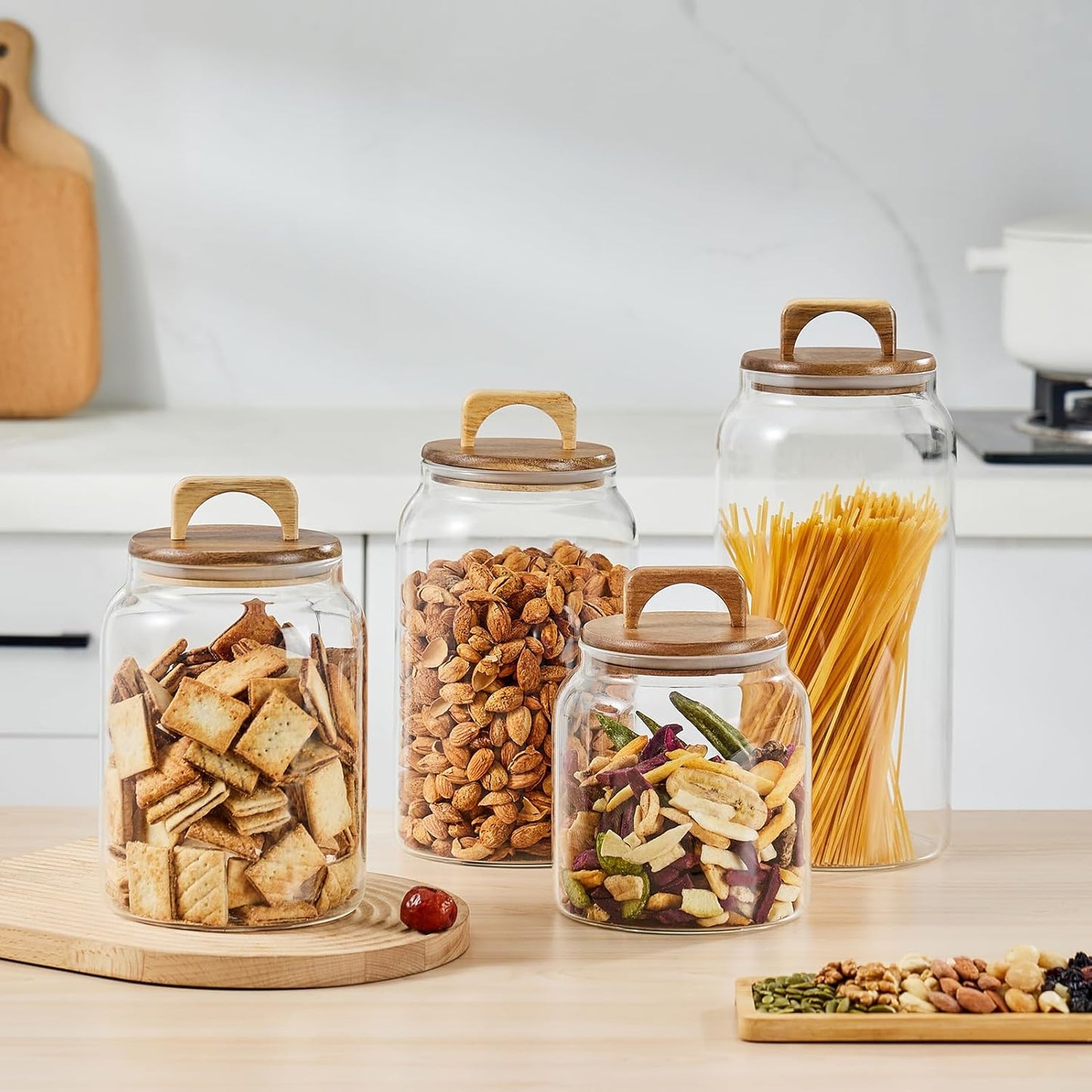 Glass Jars for Laundry Room Organization, Half-Gallon Laundry Pods Container