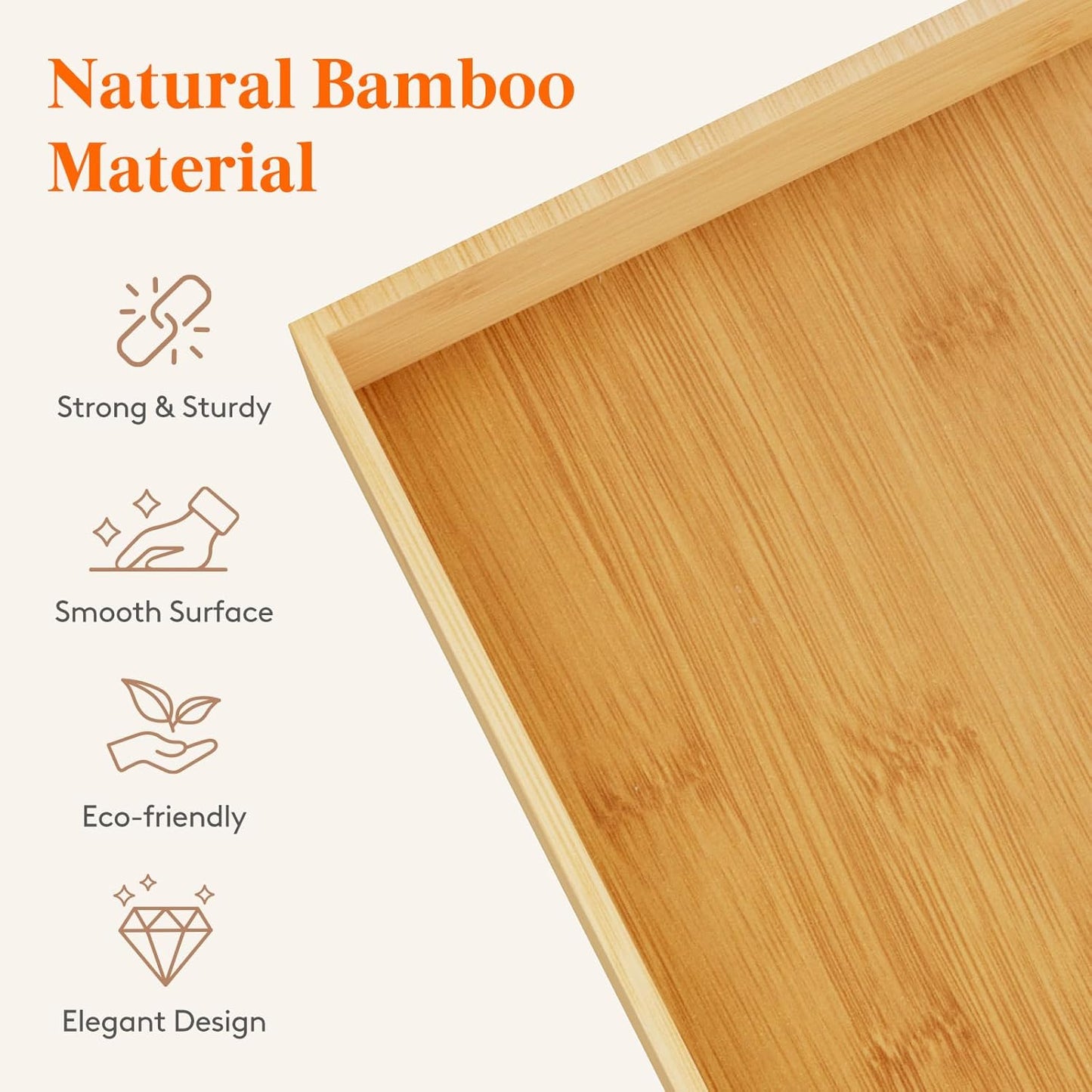 Drawer Organizers 5 Pack(11 Grid) with 6 Inserts, Adjustable Bamboo Wooden Drawer Dividers