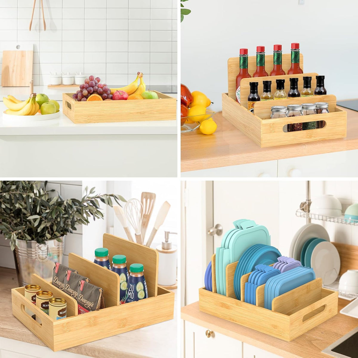Retro Shaw Lid Organizer for Plastic Lids, with 5 Adjustable
