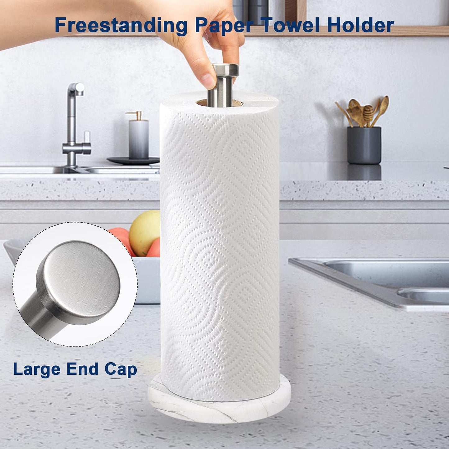 Standing Paper Towel Holder, Kitchen Paper Towel Tissue Holder- for Bathroom Kitchen Countertop