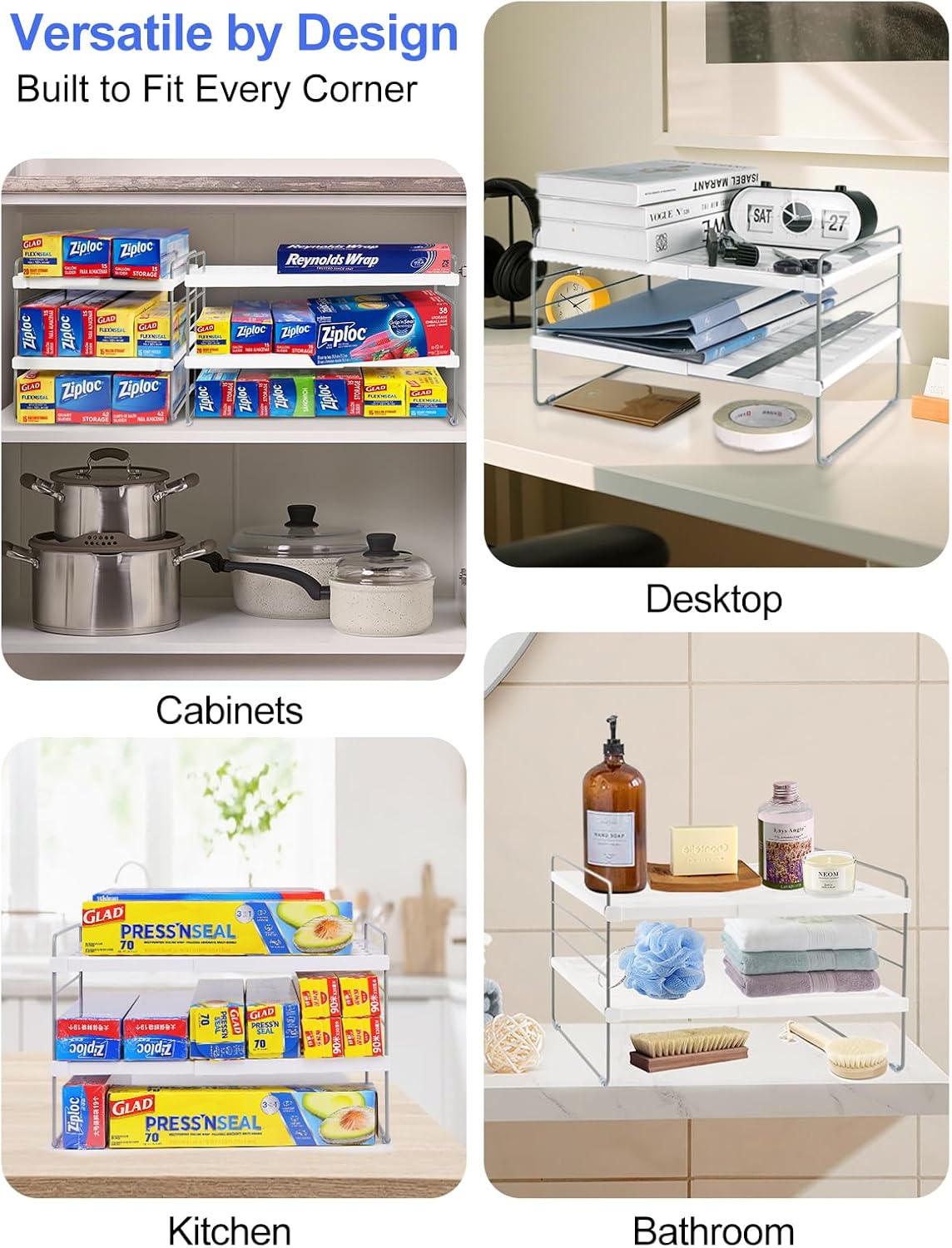 Kitchen Wrap Organizer, Expandable Pantry Organizers and Storage