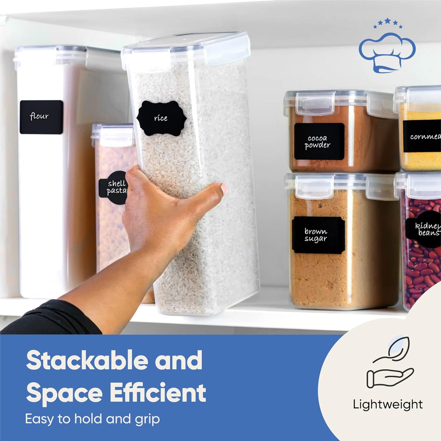 Airtight Food Storage Container Set - 24 Piece, Kitchen & Pantry Organization, BPA-Free