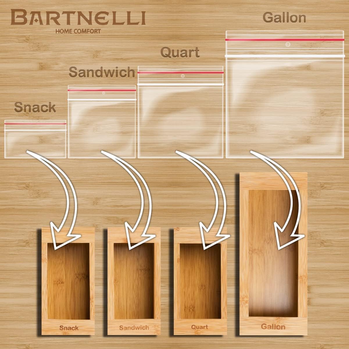 Seal Top Plastic Bag Organizer Storage for Kitchen Drawer Organization