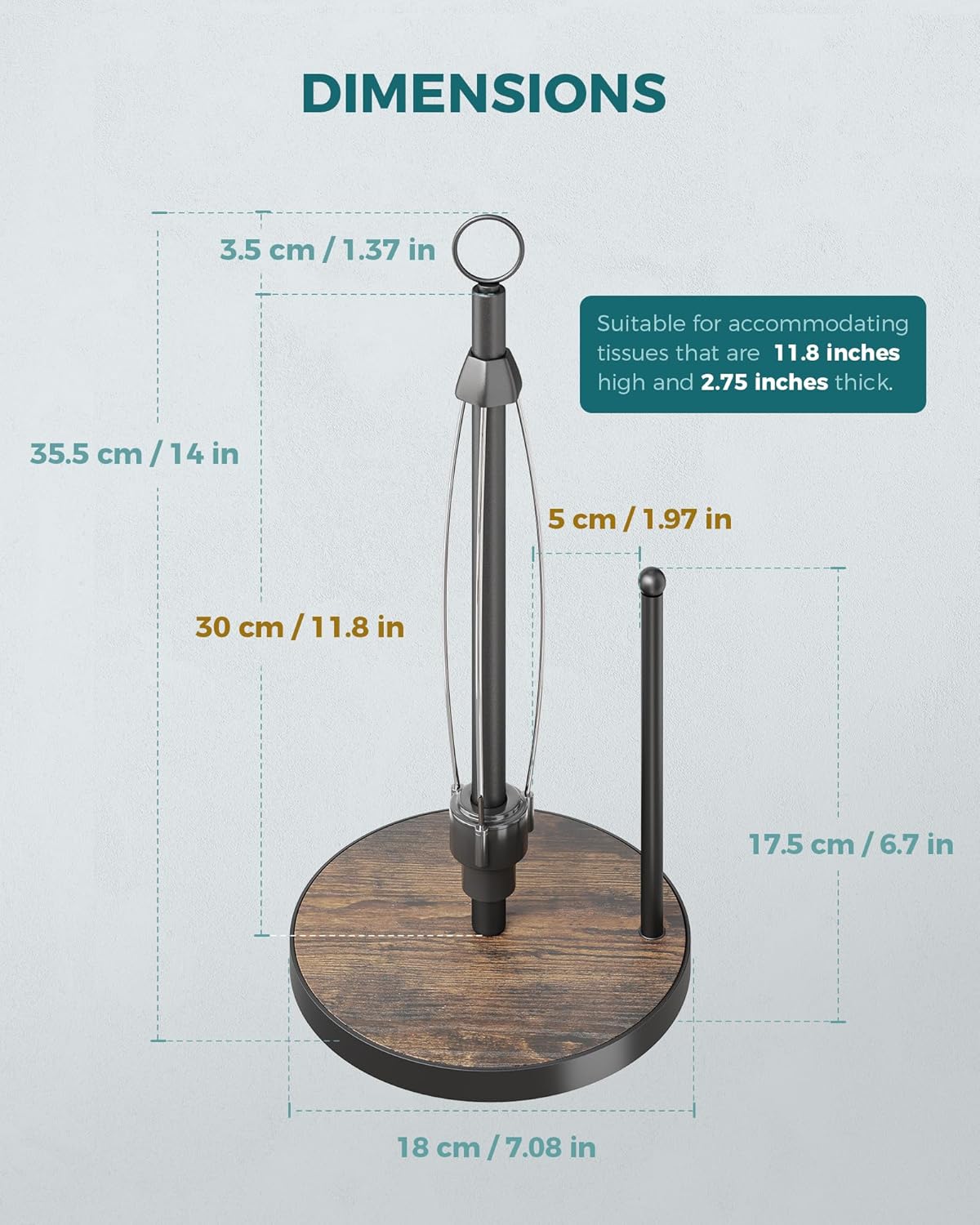 One-Hand Tear Paper Towel Holder Countertop