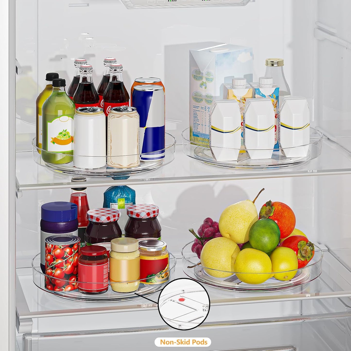 4 Pack 10 Inch Clear Lazy Susan Turntable Organizer for Cabinet