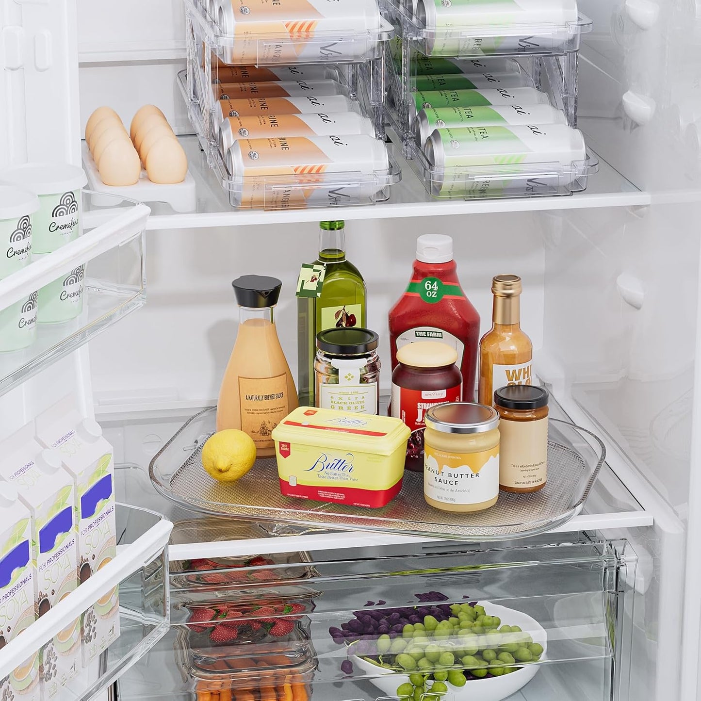 Lazy Susan Turntable Organizer for Refrigerator Organizers and Storage Fridge Organization