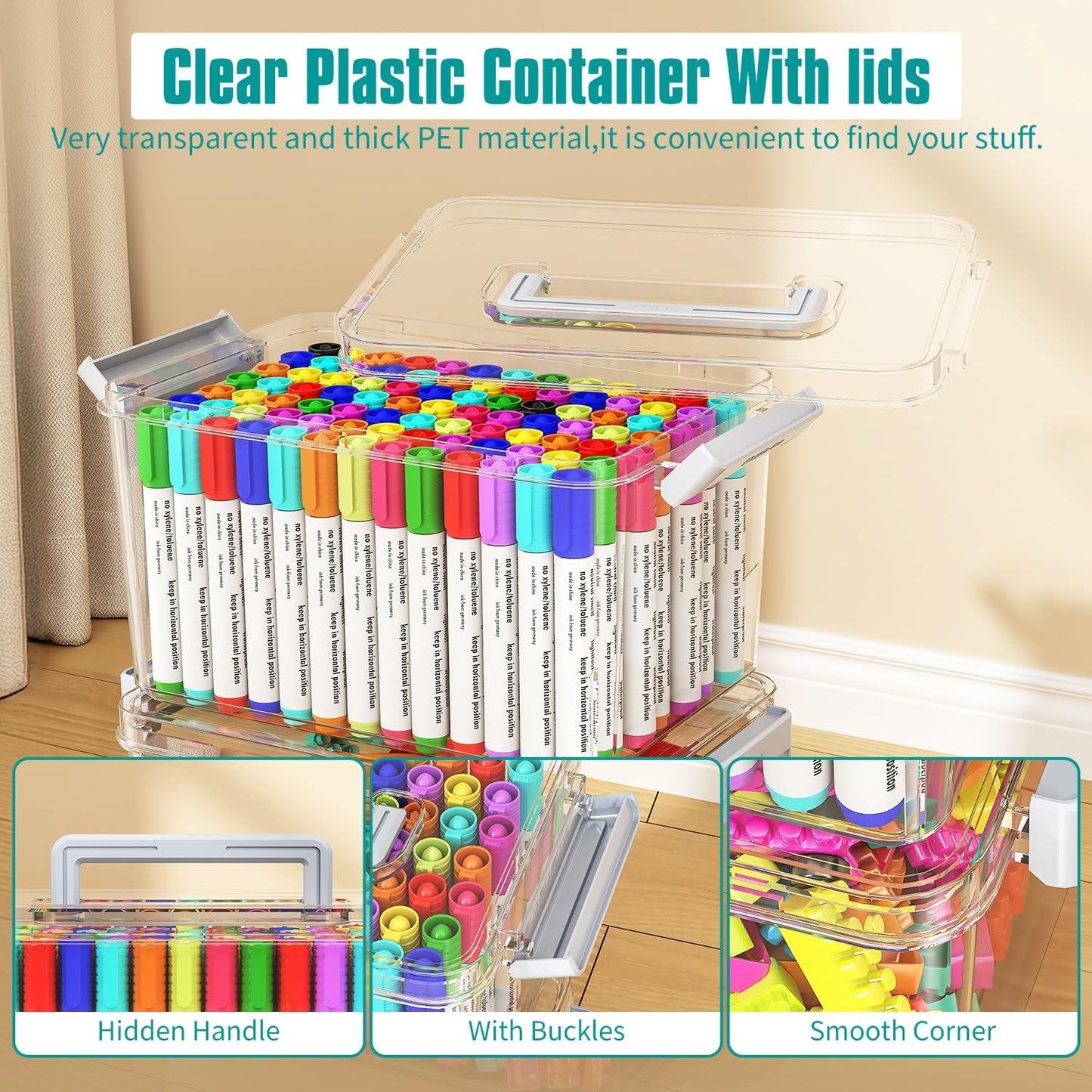 Plastic Storage Bins with Lids Stackable organization and Storage Containers for Organizing Snacks