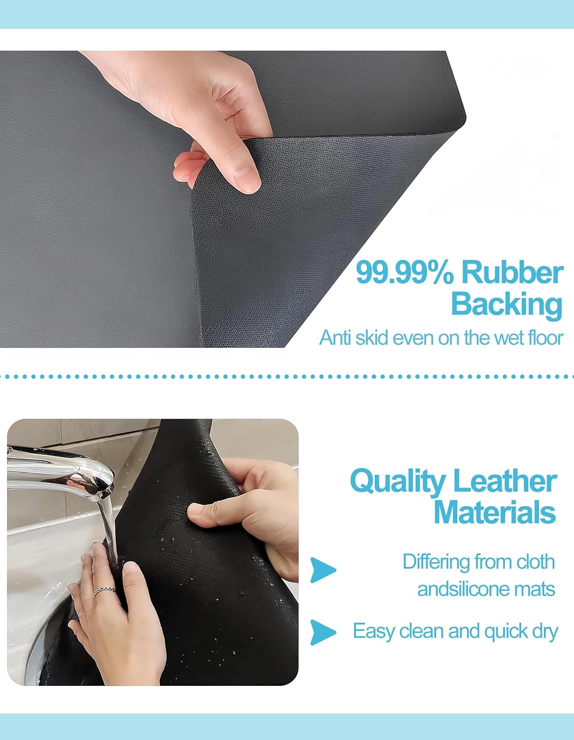 Dish Drying Mat for Kitchen Counter, 12"x19" Dish Drying Pad with Non-slip Rubber Backed