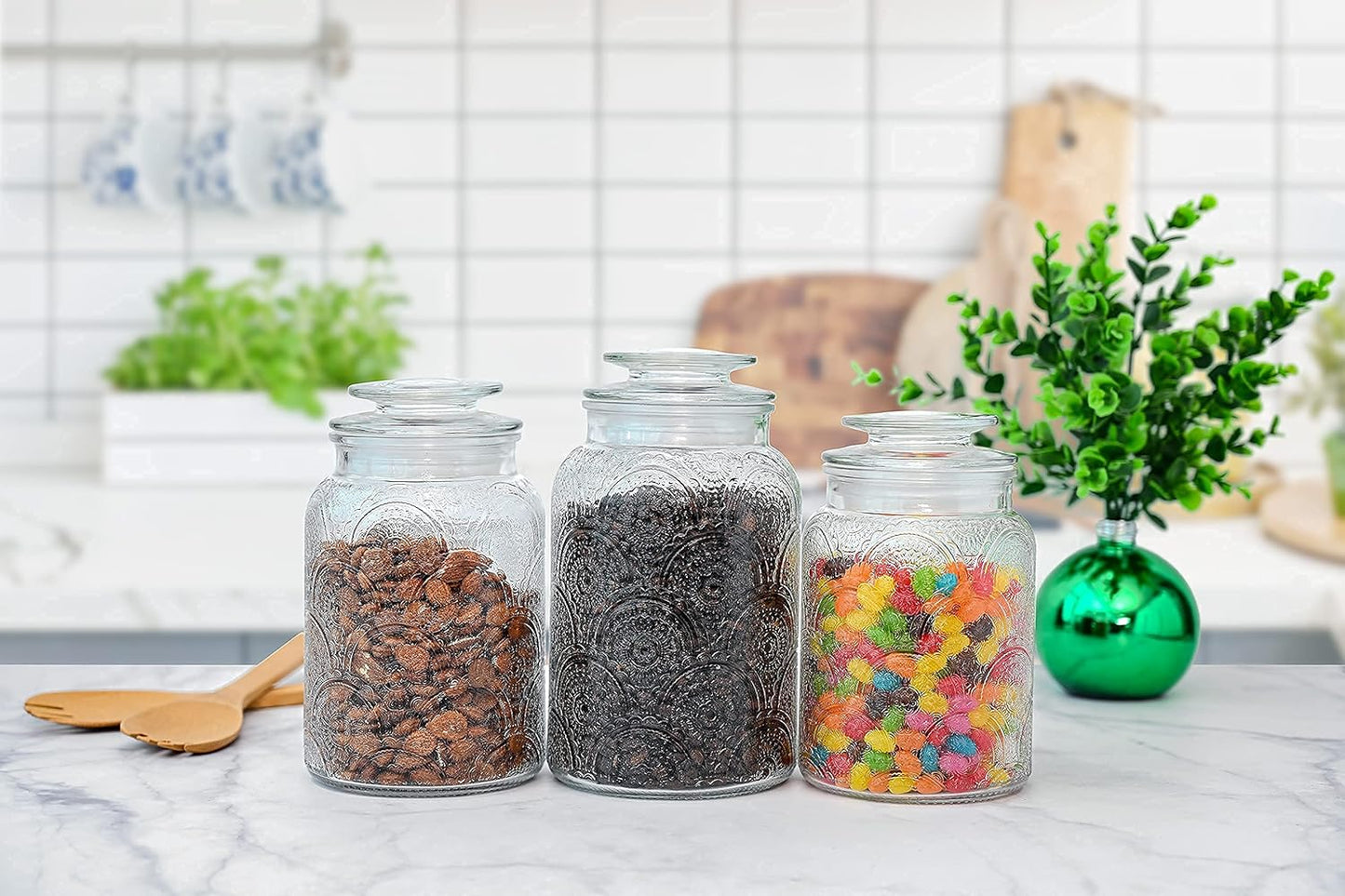 Food Storage Containers with Airtight Lids - Retro Design - Pantry Organization