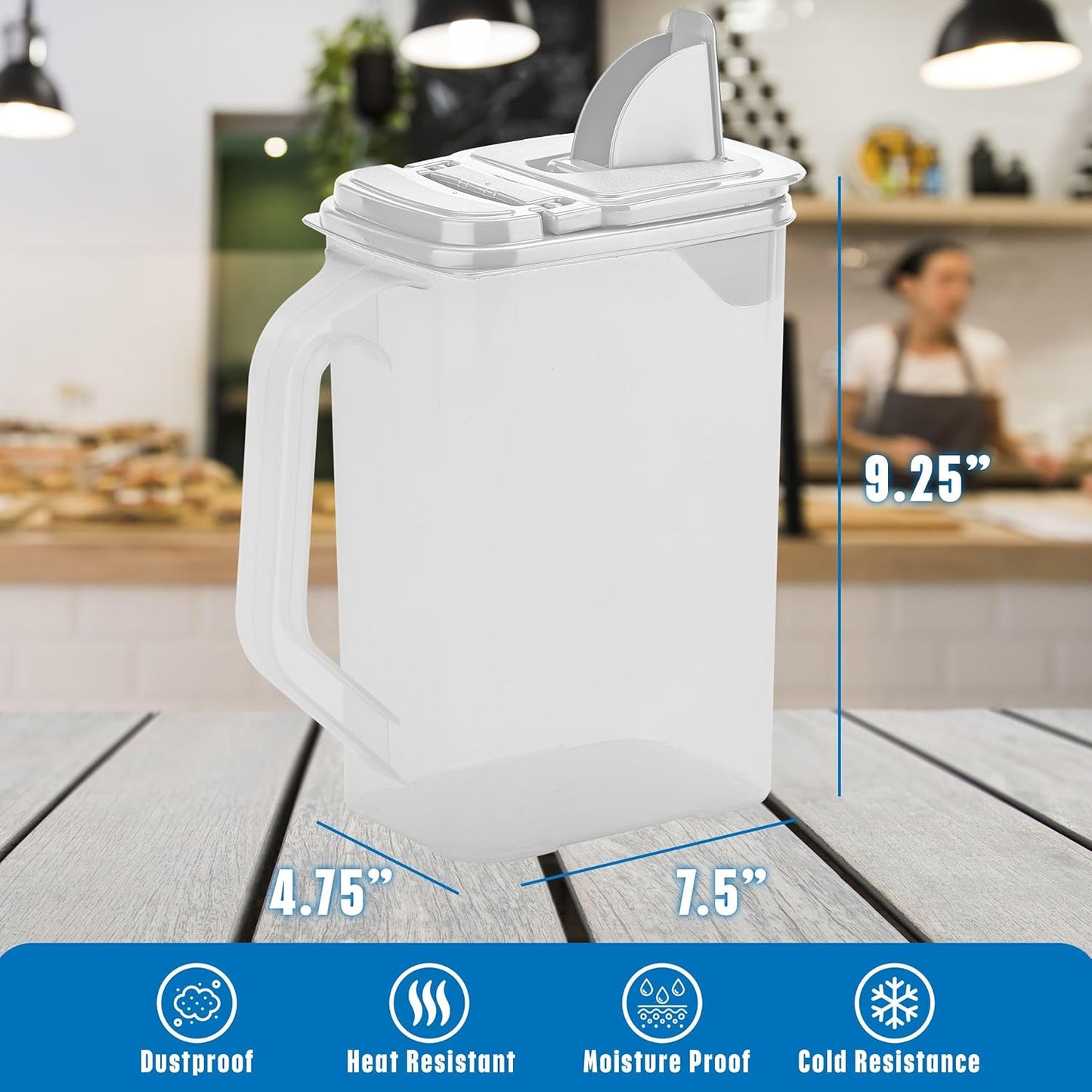 Kitchen Pantry Container - Easy Grip Handle for Mess Free Use