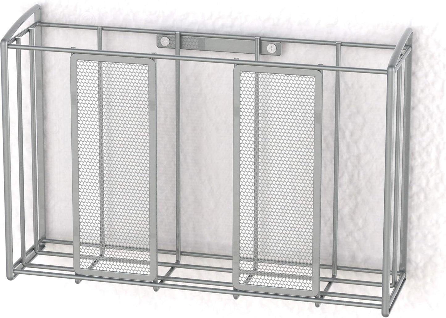 Over Cabinet Door Organizer, 12.5"Wx3.75"Dx18"H, Mesh Silver
