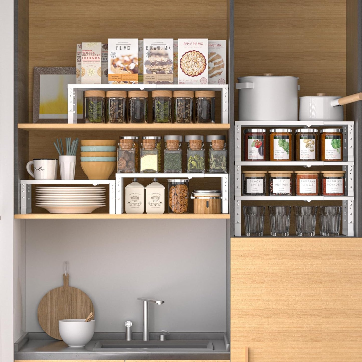 Expandable,Adjustable & Stackable Spice Rack