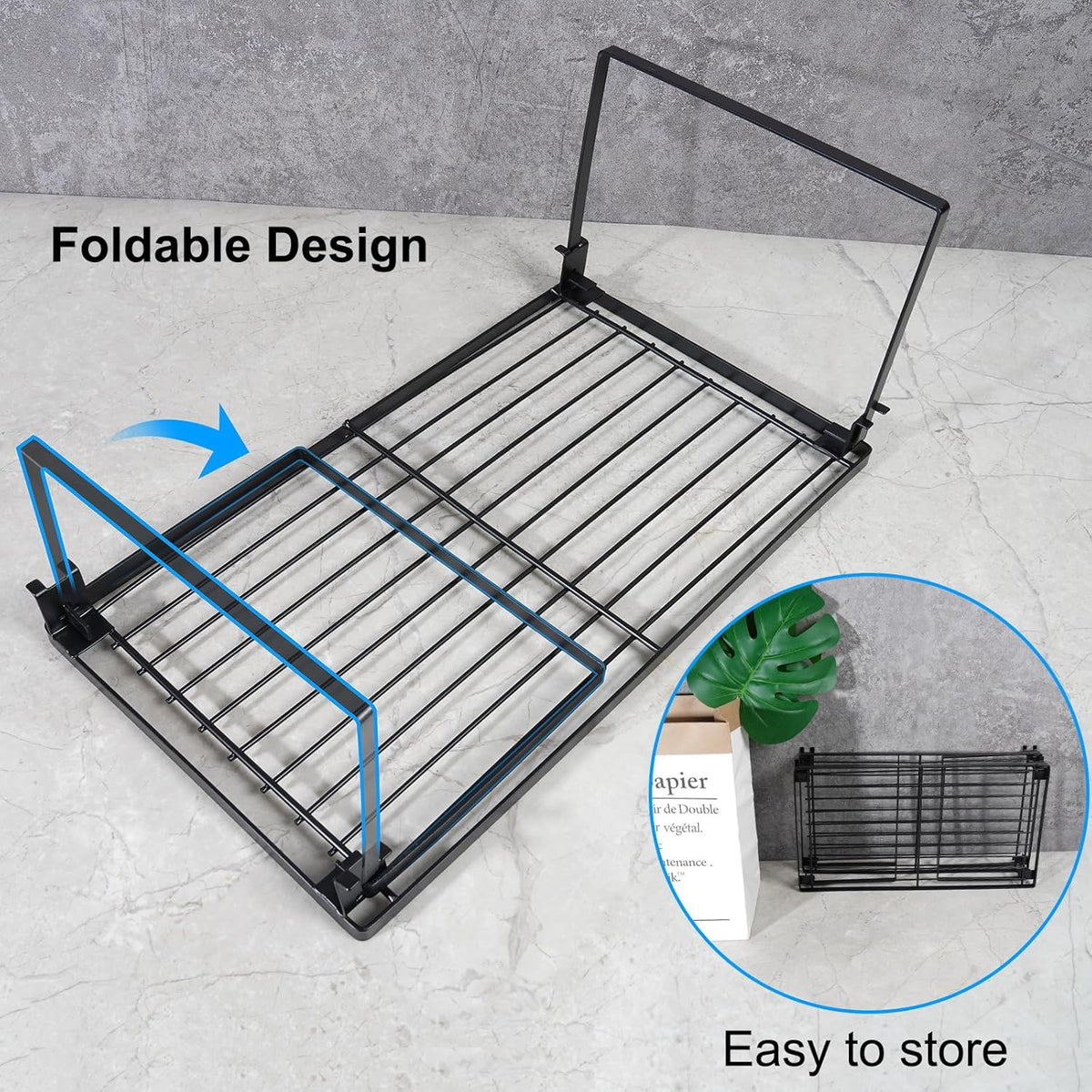 Tomorotec Foldable Stackable Shelf Risers for Cabinets, Set of 2