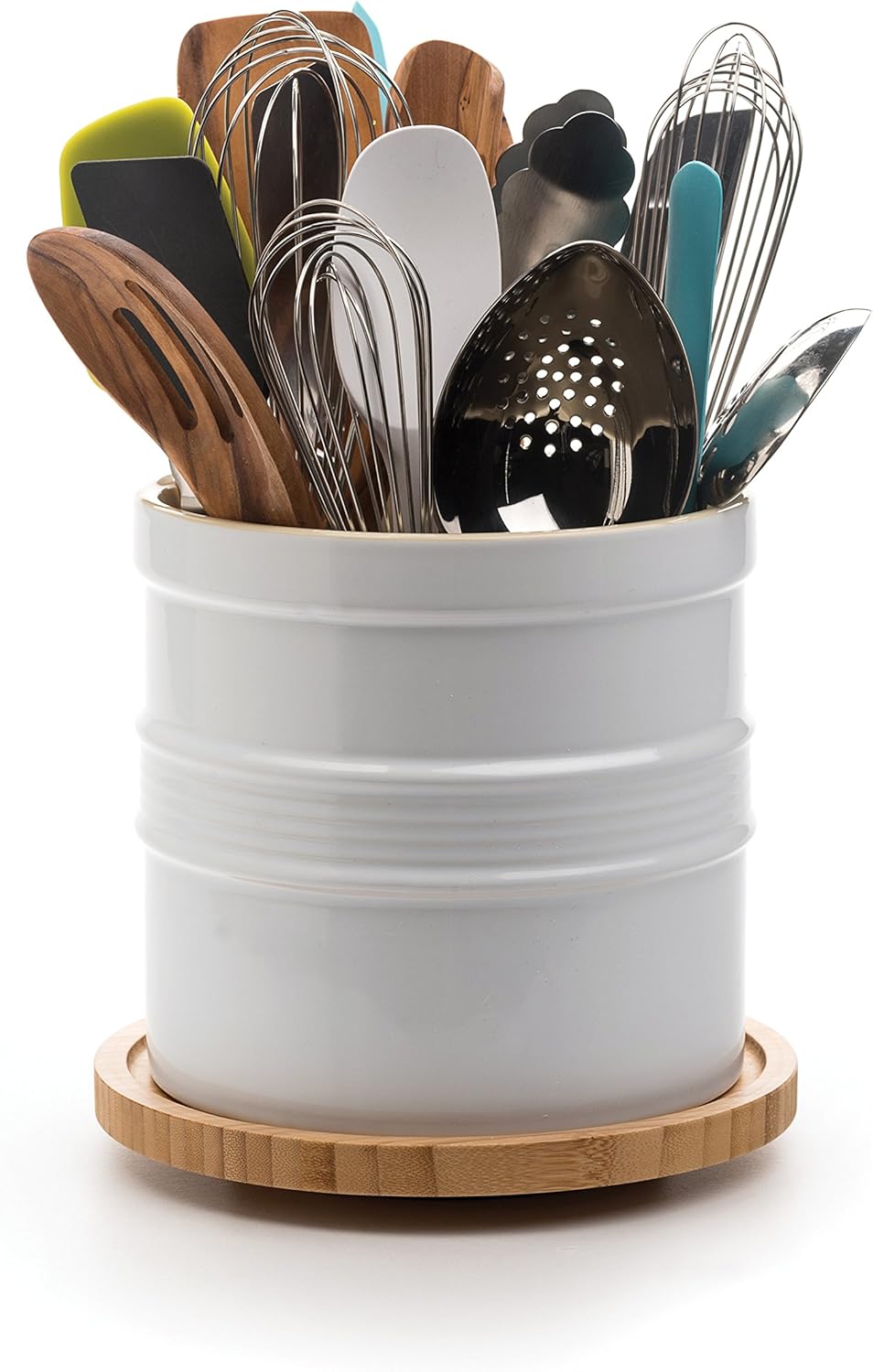 Tool Crock Turntable Lazy Susan, Bamboo, 8.25" | Handy in Cabinets or on Counters | Rotating Base with Sturdy Lip | Organize Spices & Small Bottles