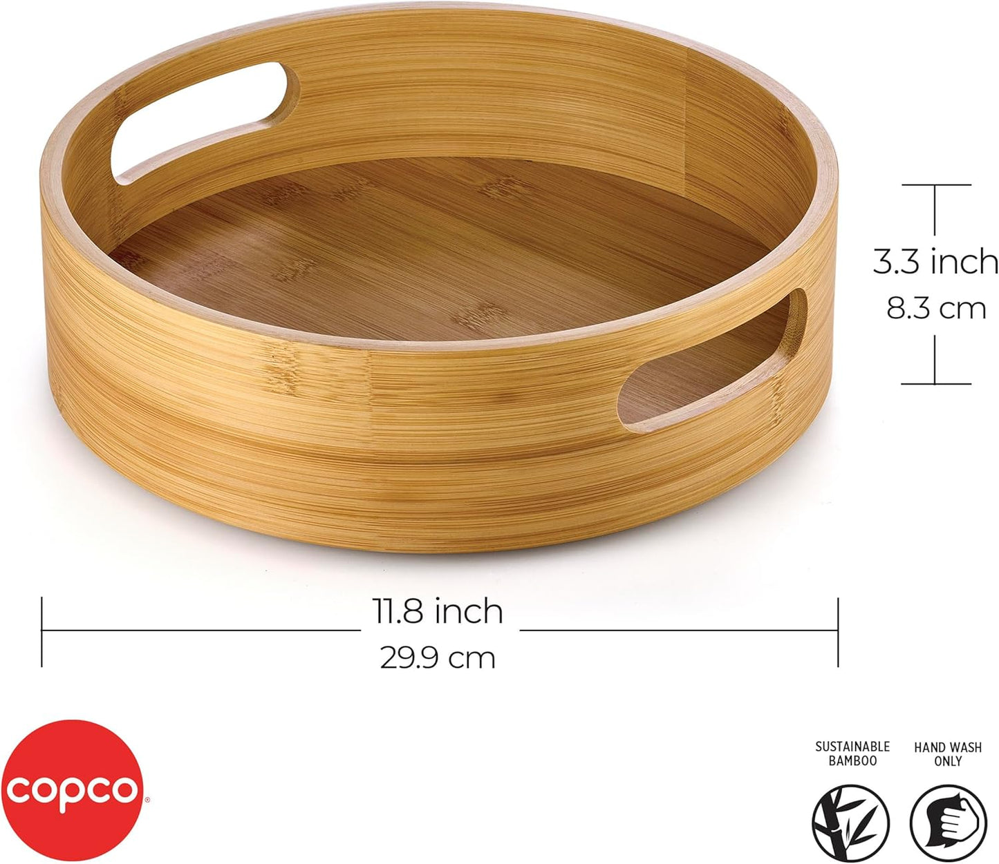Bamboo High Wall Turntable, Revolving Lazy Susan, Spice Organizer