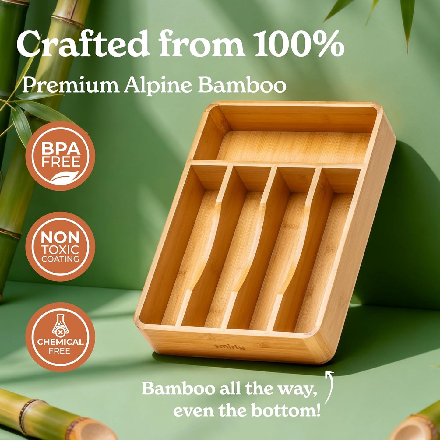 Silverware Drawer Organizer – Bamboo Kitchen Drawer Organizer