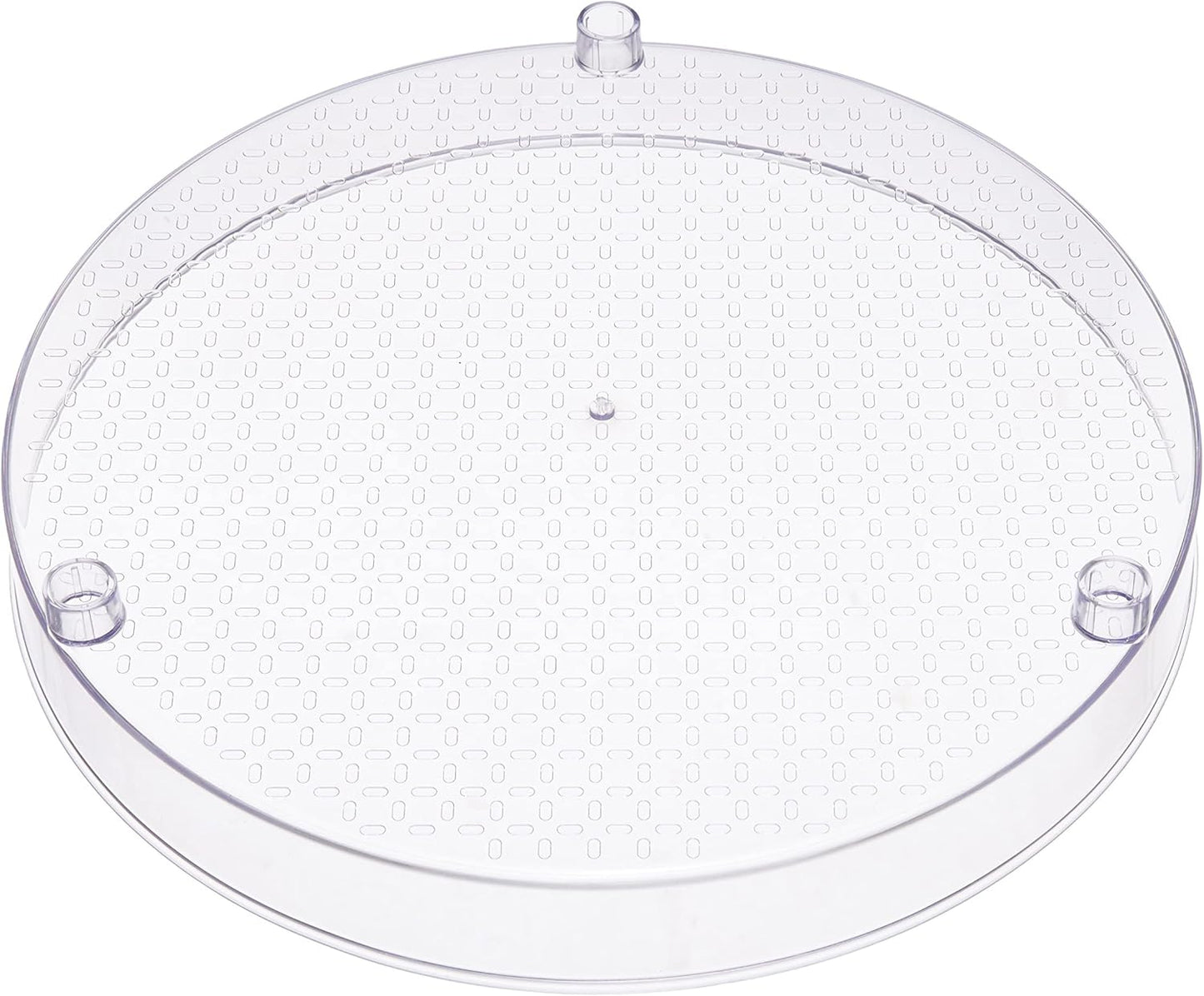 2 Tier Lazy Susan Turntable Organizer for Condiments, 12" Diameter, Clear