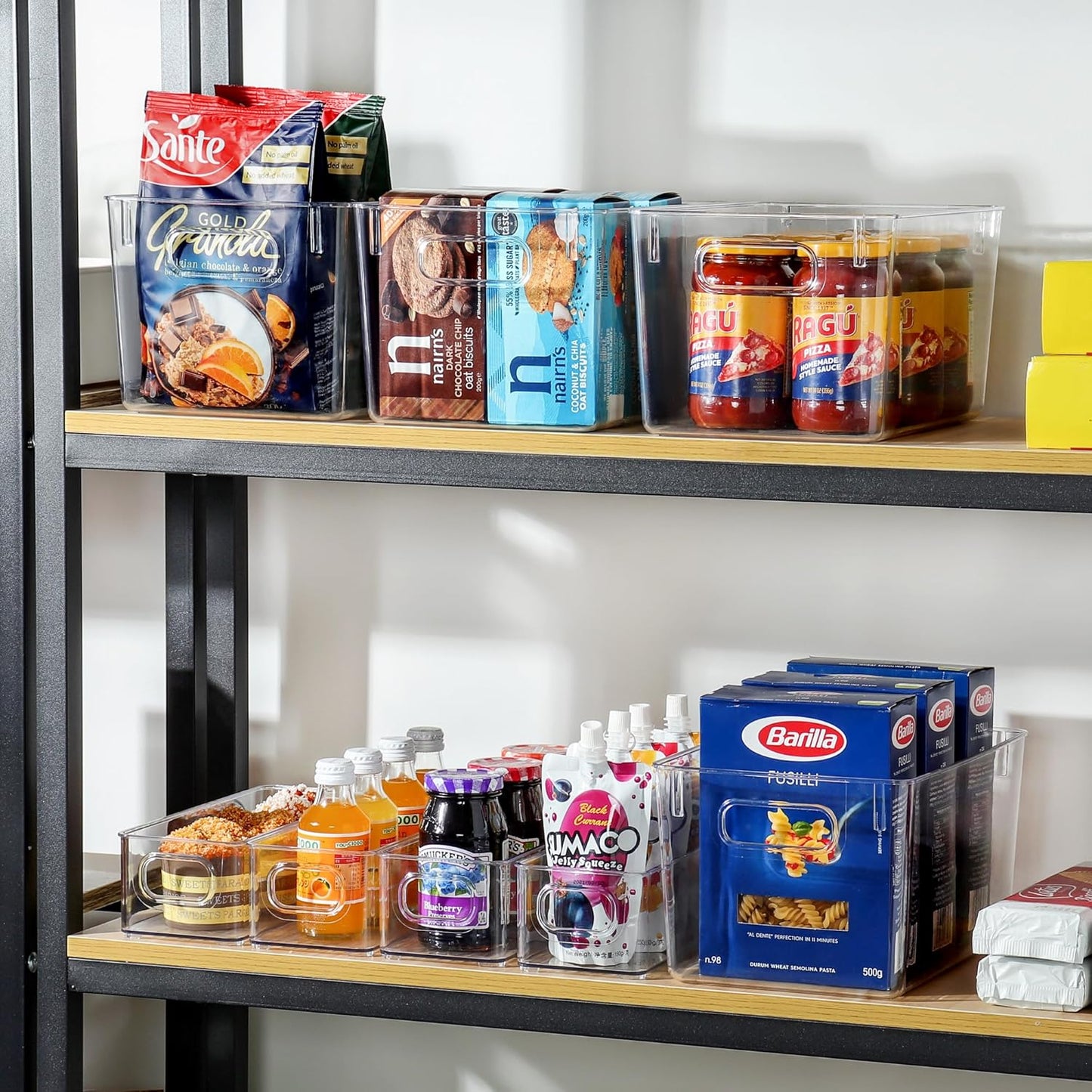 Clear Storage Bins 8 Pack for Pantry Organizers