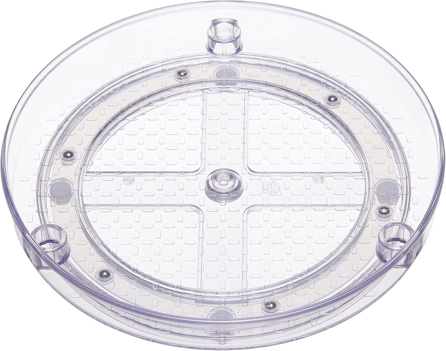 Lazy Susan Turntable Organizer for Spices and Condiments, 9" Diameter, 2 Tier, Clear