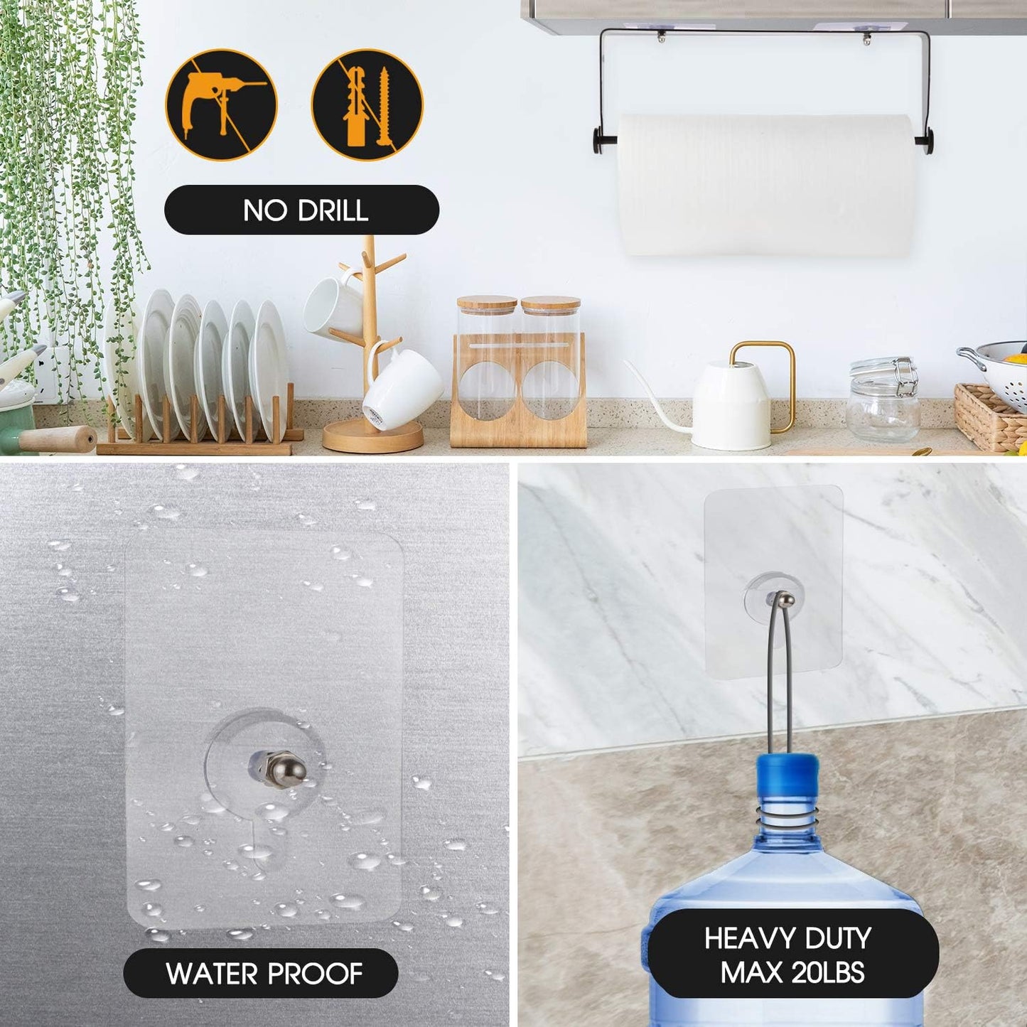 Under Cabinet Paper Towel Holder Wall Mount for Home Kitchen,Stainless Steel for Large Rolls-Chrome