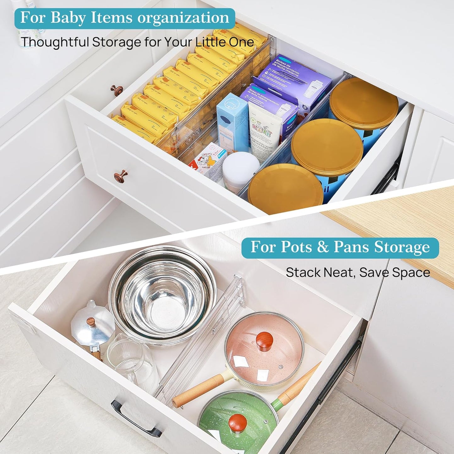 8 Pack 6" Tall Upgrade Drawer Dividers for Big and Deep Drawer