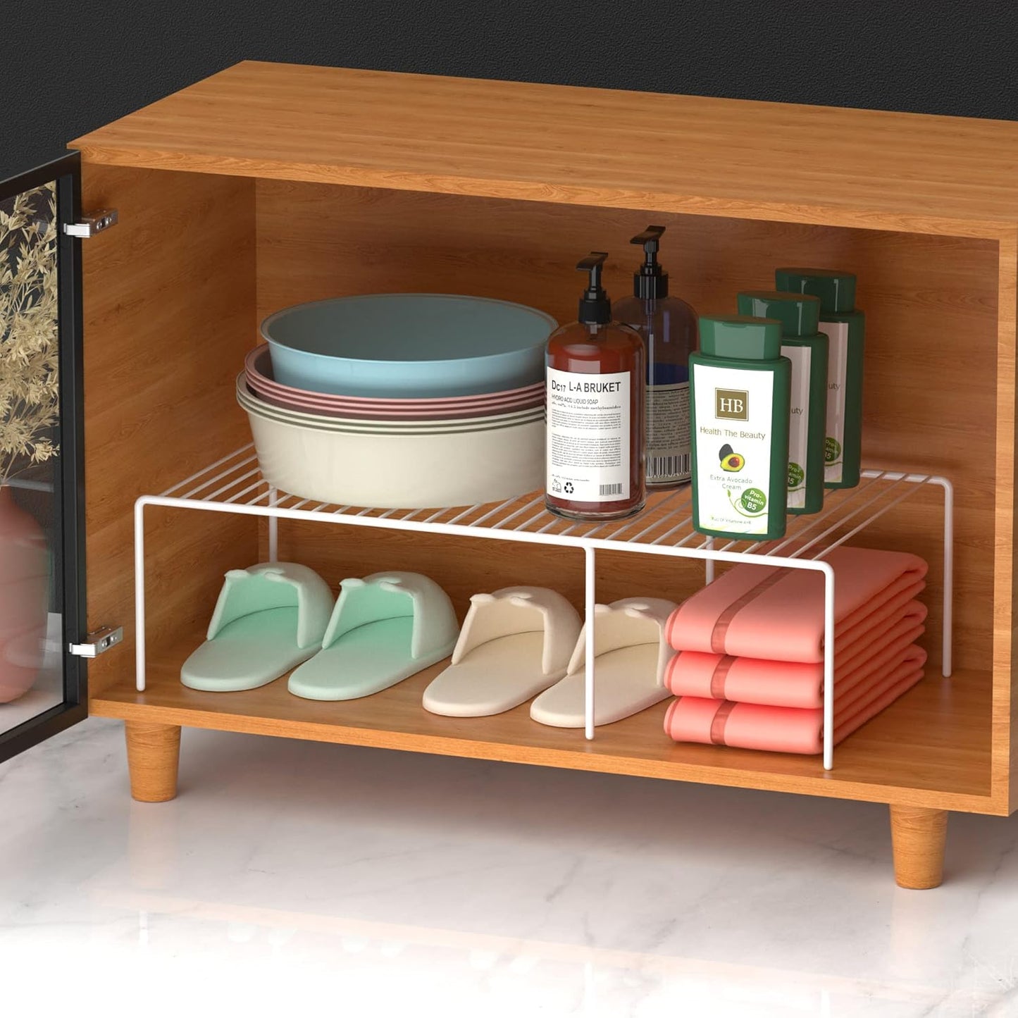 Set of 2 Expandable Kitchen Cupboard Organiser
