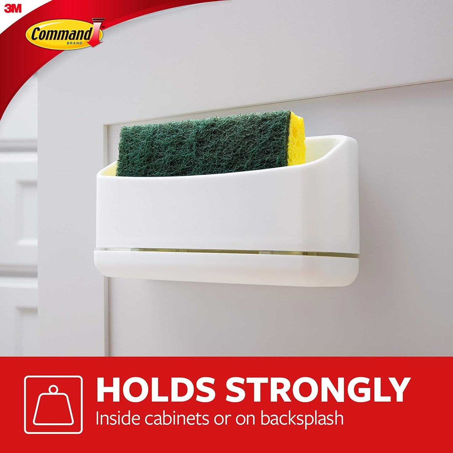 Under Sink Sponge Caddy, Total 2 Sponge Holders with 8 Strips, 2 Pack of 1 Caddy