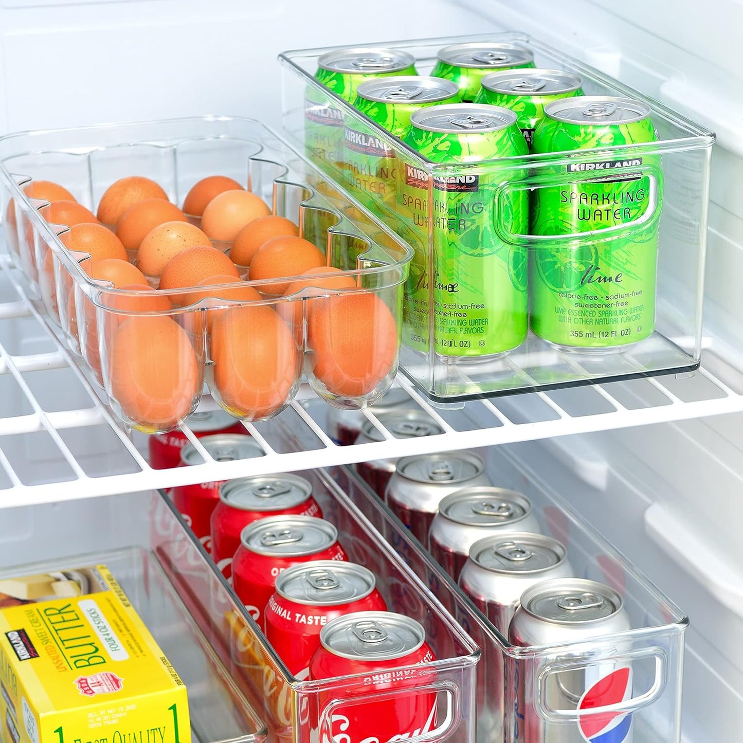 2 Pack Stackable Plastic Storage Organizer Container Bin