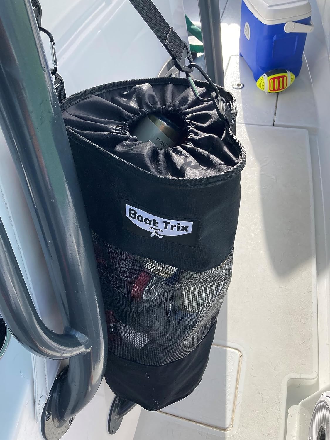 Boat Trash Bag - Large Versatile Hoop Mesh Garbage Bag designed for Use with/or without a bag liner