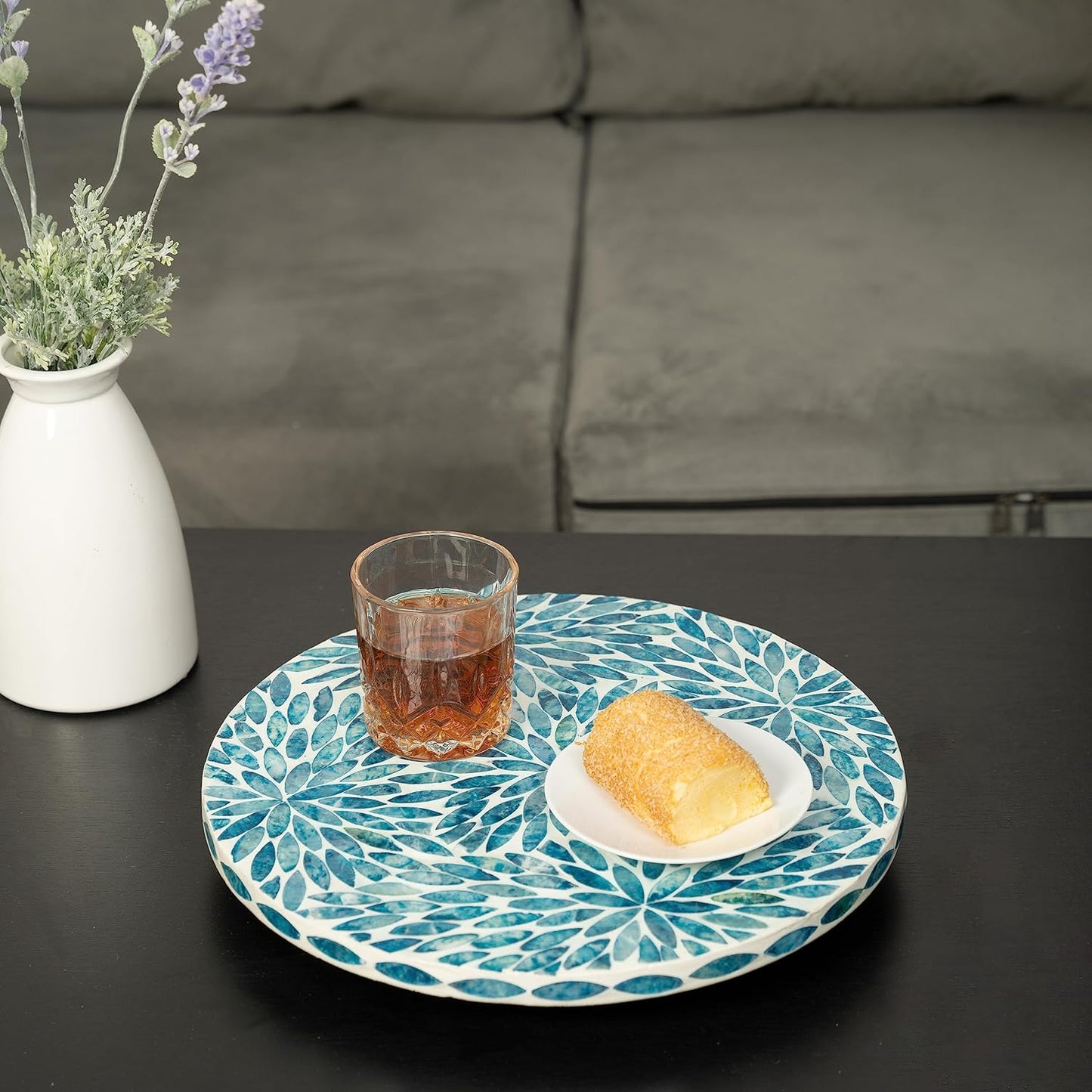Lazy Susan for Table Mother of Pearl Turntable Organizer
