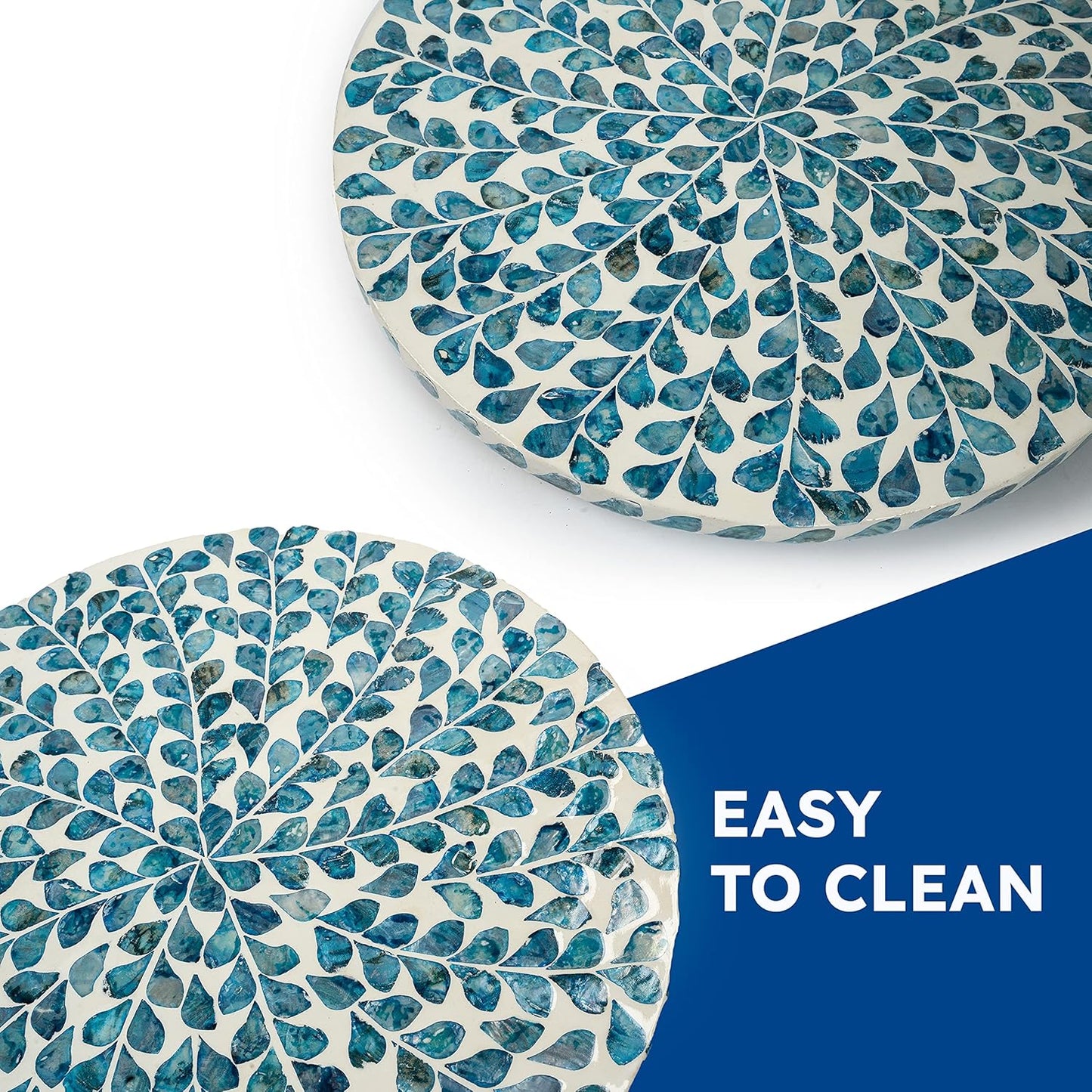 Lazy Susan for Countertop - Lazy Susan for Table, Mother of Pearl Turntable Organizer