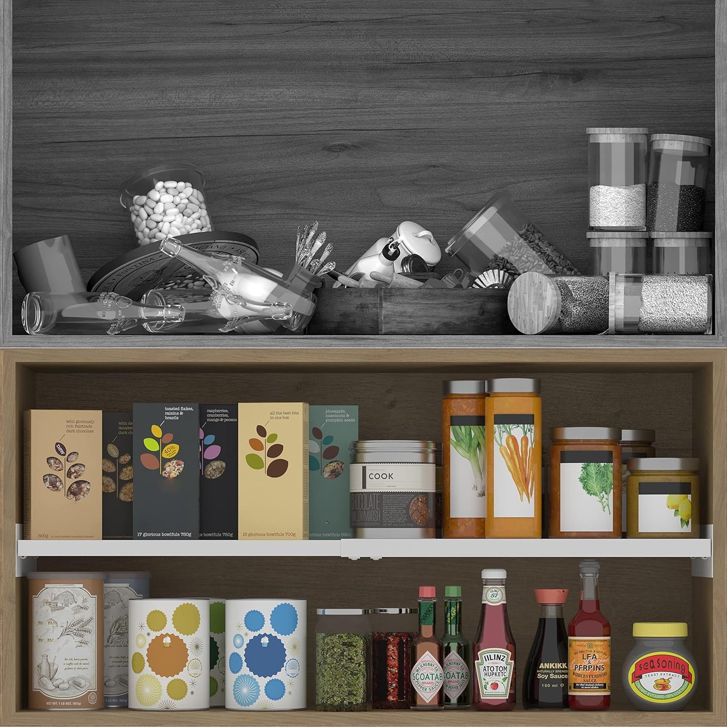 Expandable Closet Shelf Organizer, Adjustable Shelves Organizer