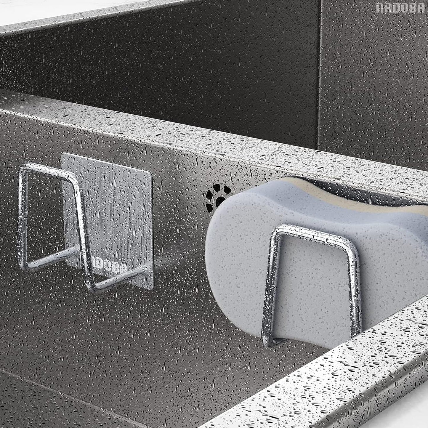 2 Pcs Stainless Steel Sponge Holder for Kitchen Sink