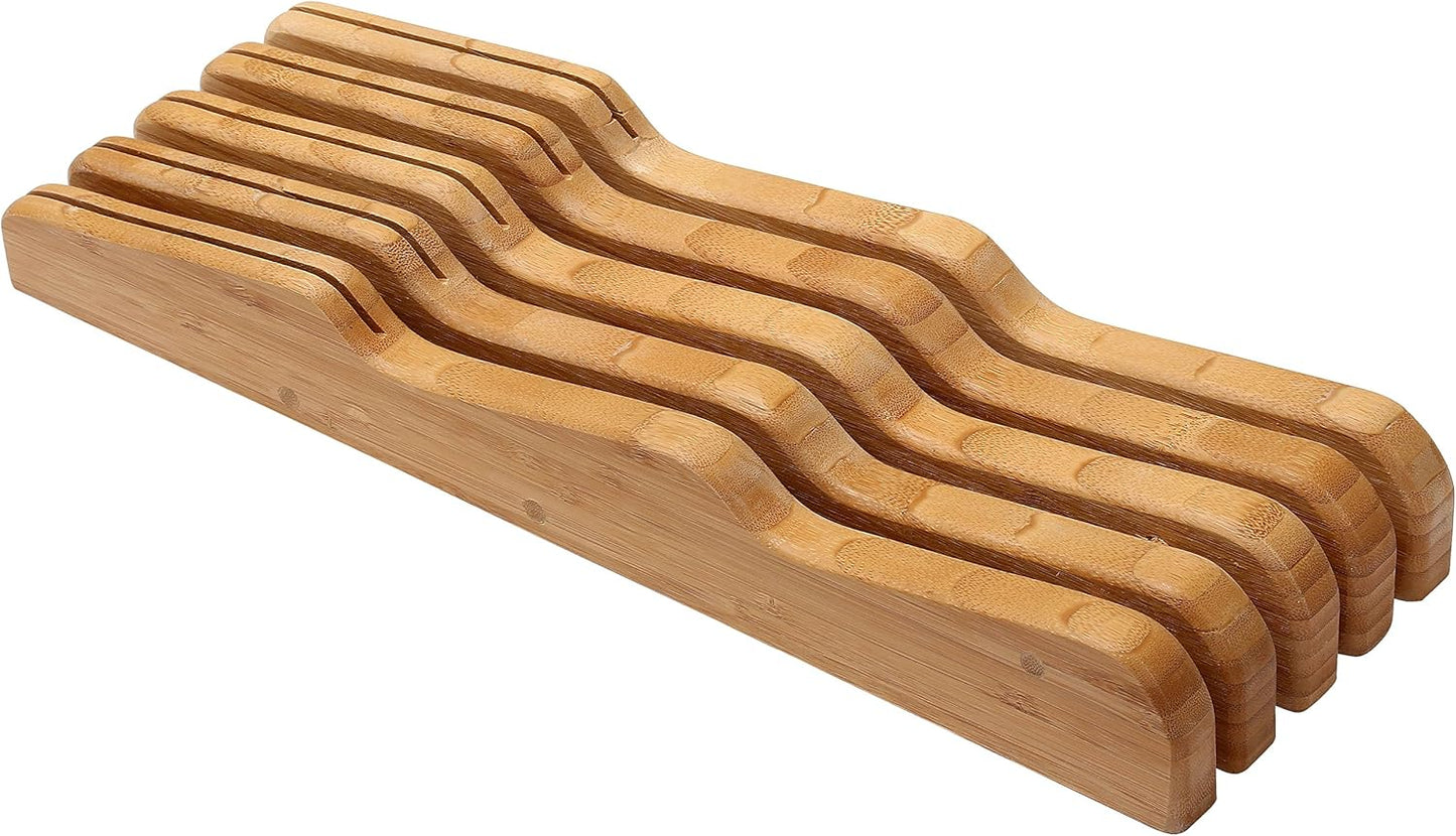 In Drawer Bamboo Kitchen Knife Storage Block, Knife Organizer and Holder 317