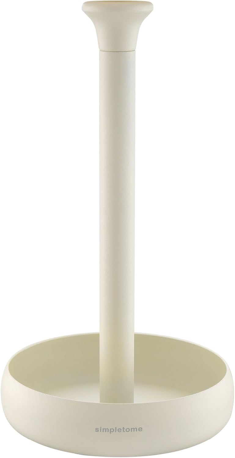 Paper Towel Holder Countertop Keep It Rolled Up Weighted Base (Matt Cream)