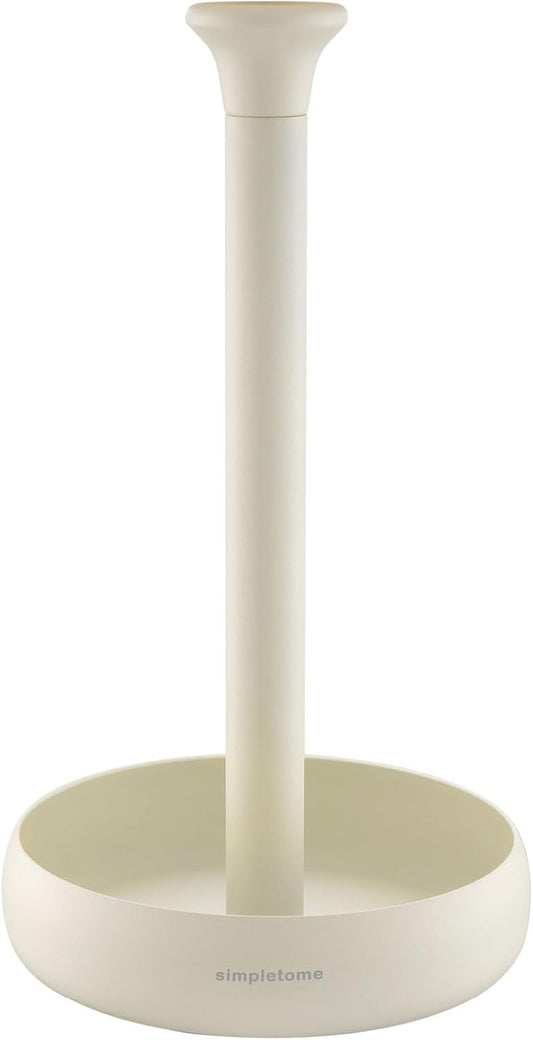 Paper Towel Holder Countertop Keep It Rolled Up Weighted Base (Matt Cream)