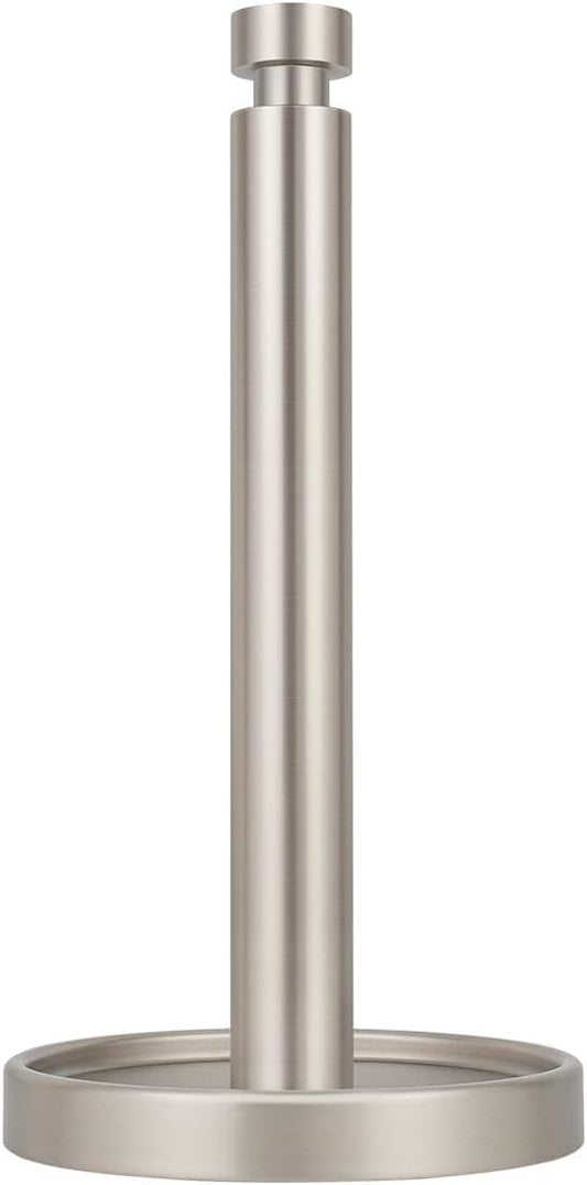 Paper Towel Roll Stand - Steady and Easy Tear - Fits All Paper Towel Rolls - Brushed Nickel