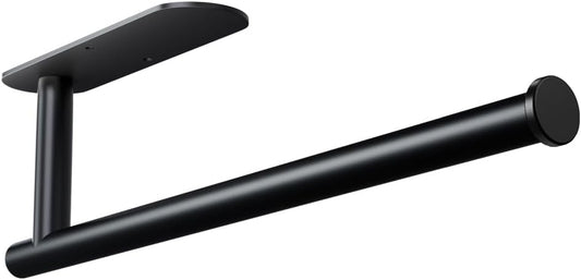 Paper Towel Holder, Black Paper Towel Holder Under Cabinet, Self-Adhesive or Drilling