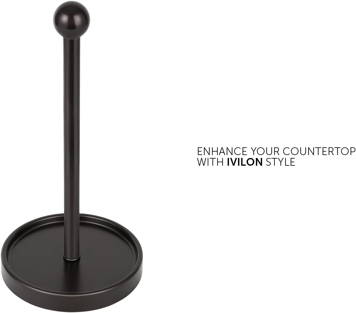 Countertop Paper Towel Holder - Modern Sleek Ball Minimalist Design - Color Oil Rubbed Bronze