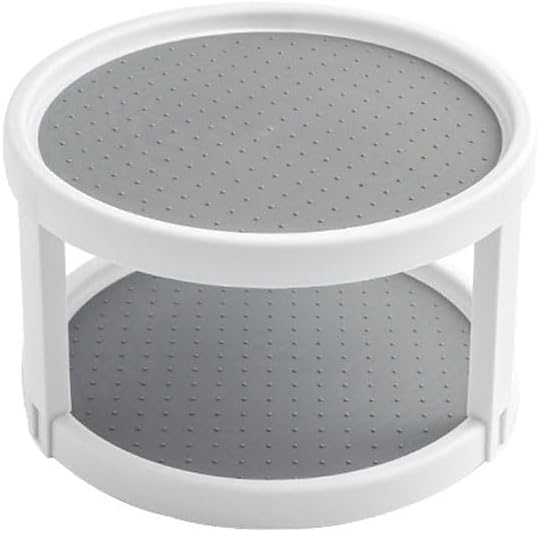 2 Tier Non Skid Spice Rack Turntable, 10 Inch Spinning Organizer, Non Skid Lazy Susan Turntable