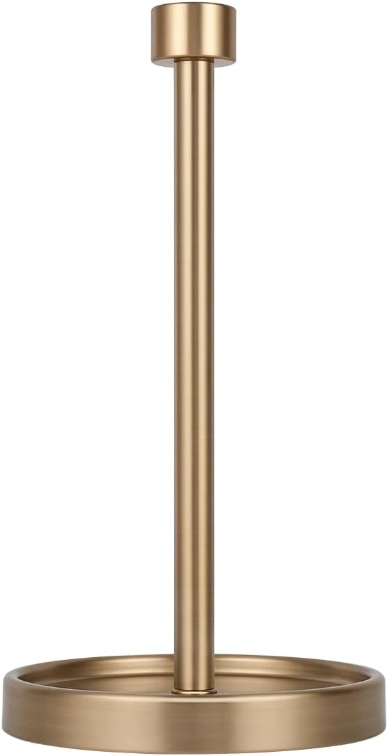 Countertop Paper Towel Holder - Modern End Cap Minimalist Design - Color Warm Gold